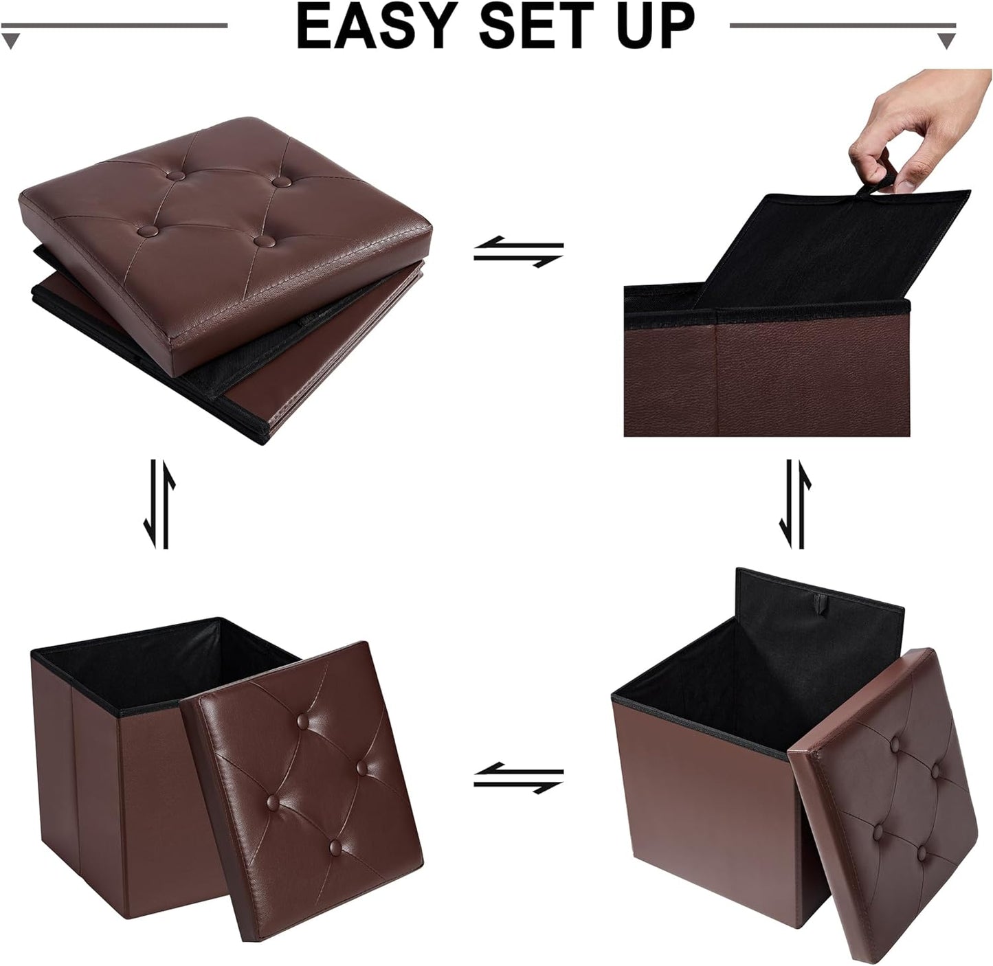 VECELO Storage Ottoman Bench End of Bed 43'' Footstool Footrest Stool Shoestool