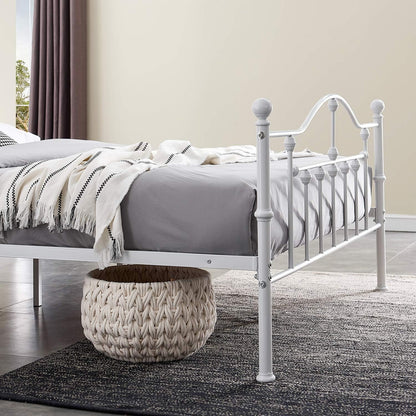 VECELO Classical Black Bed Frame Metal Platform Mattress Foundation with Headboard & Footboard
