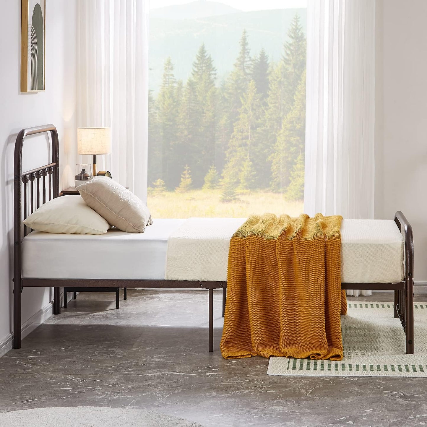 VECELO Metal Platform Bed Frame Mattress Foundation Modern&Simple Style