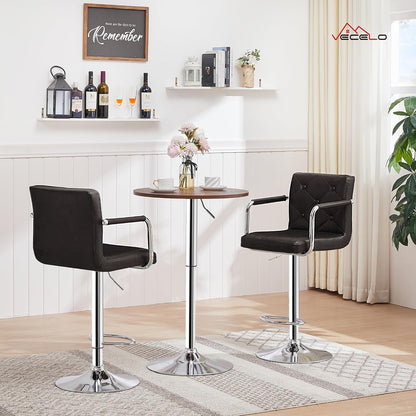 VECELO Verstellbare Barhocker im Thekenhöhe, 2er-Set