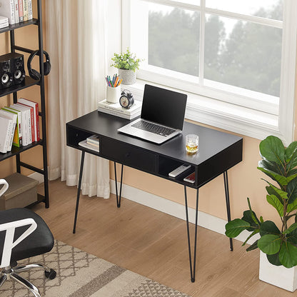 VECELO 39.3" Home Office Work Table with Drawers Computer Desk