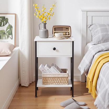 VECELO Versatile Nightstand X-Design End Side Table with Bin Drawer, 1 pack/2packs
