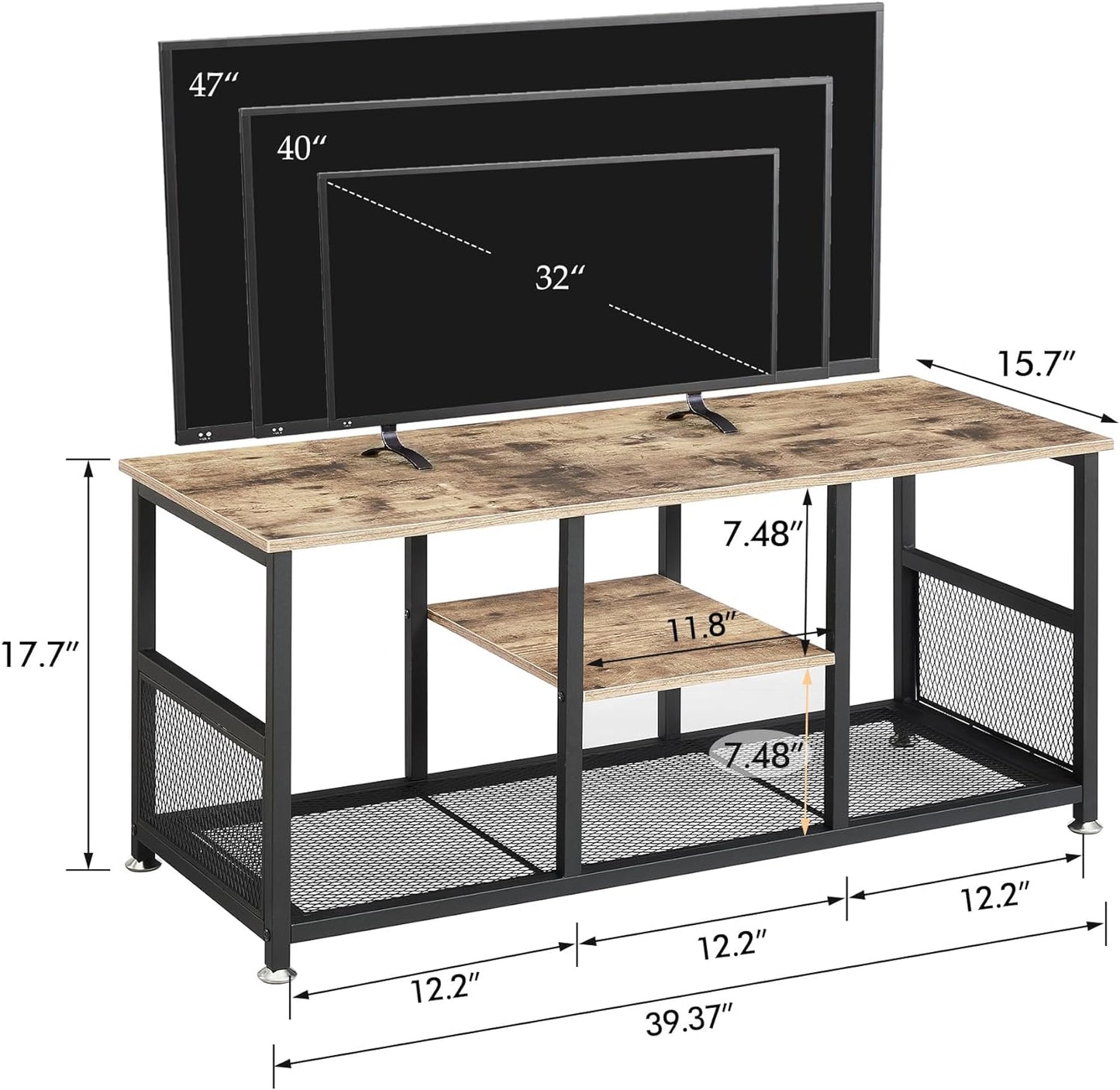 VECELO TV Stand/Entertainment Center/Media Console Table with Storage