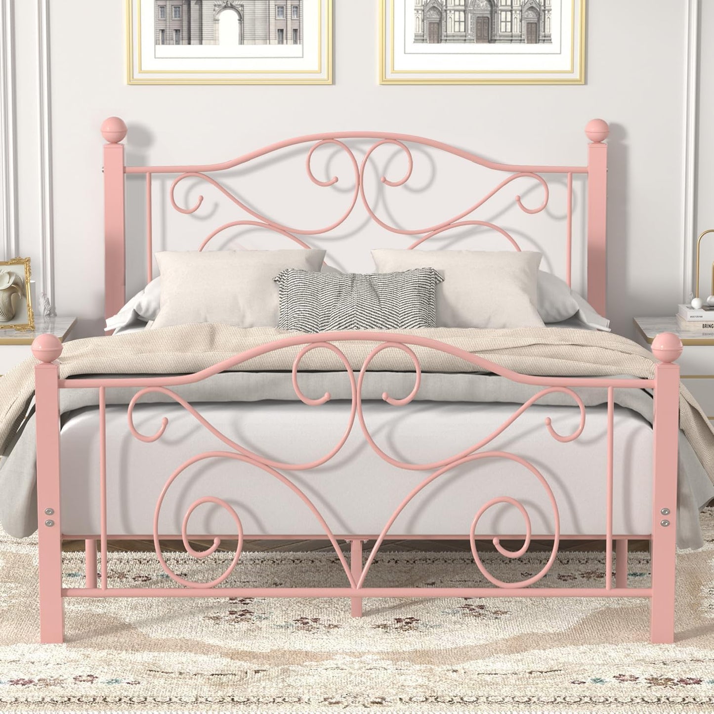VECELO Classic Metal Bed Frame Mattress Foundation