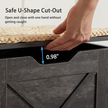 VECELO Modern Shoe Bench for Storage,Toy Chest Ottoman