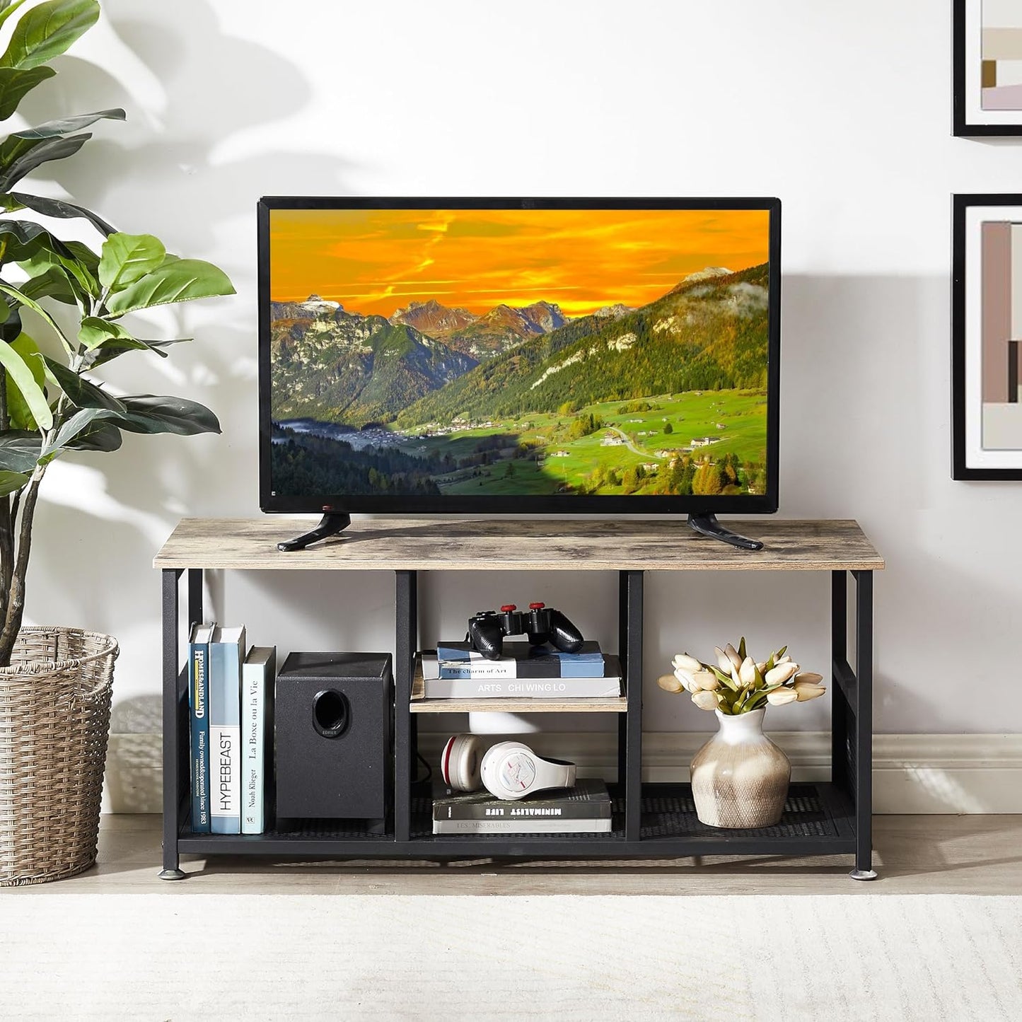 VECELO TV Stand/Entertainment Center/Media Console Table with Storage