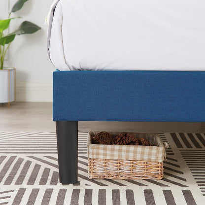 VECELO Premium Upholstered Platform Bed Diamond Stitched Panel Headboard