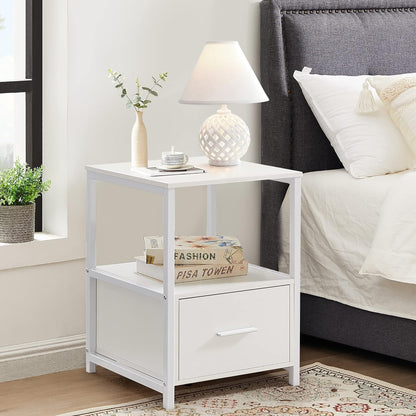 VECELO Nightstand Modern Square End Side Table, 1 Pack/2 Packs