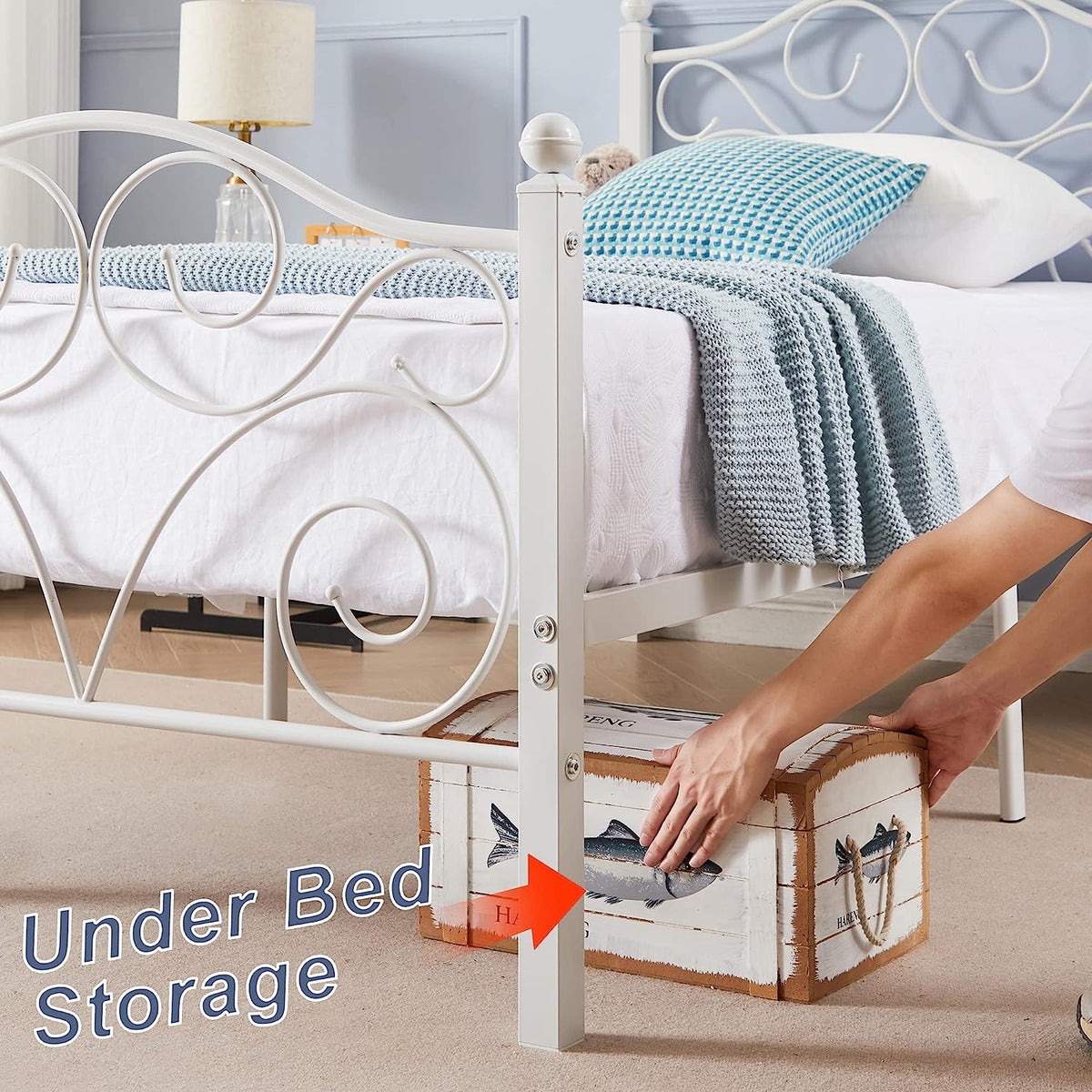 VECELO Classic Metal Bed Frame Mattress Foundation