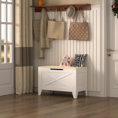 VECELO Modern Shoe Bench for Storage,Toy Chest Ottoman