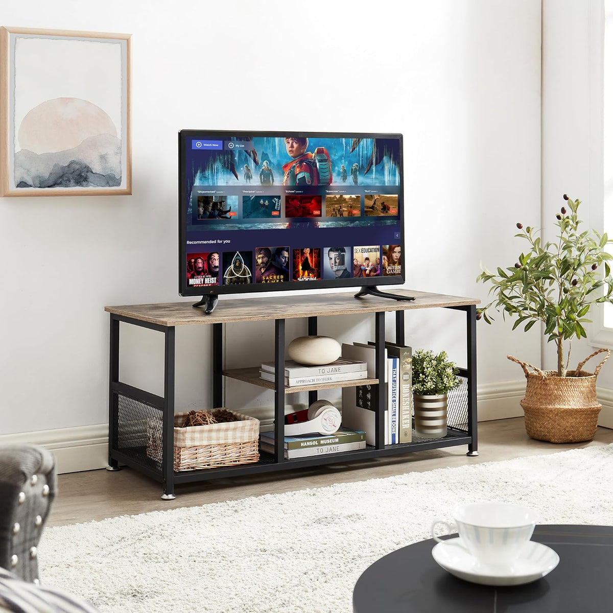 VECELO TV Stand/Entertainment Center/Media Console Table with Storage