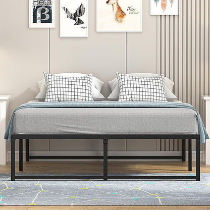 VECELO 14" Black Platform Bed Frame/Mattress Foundation/No Box Spring Needed/Steel Slat Support