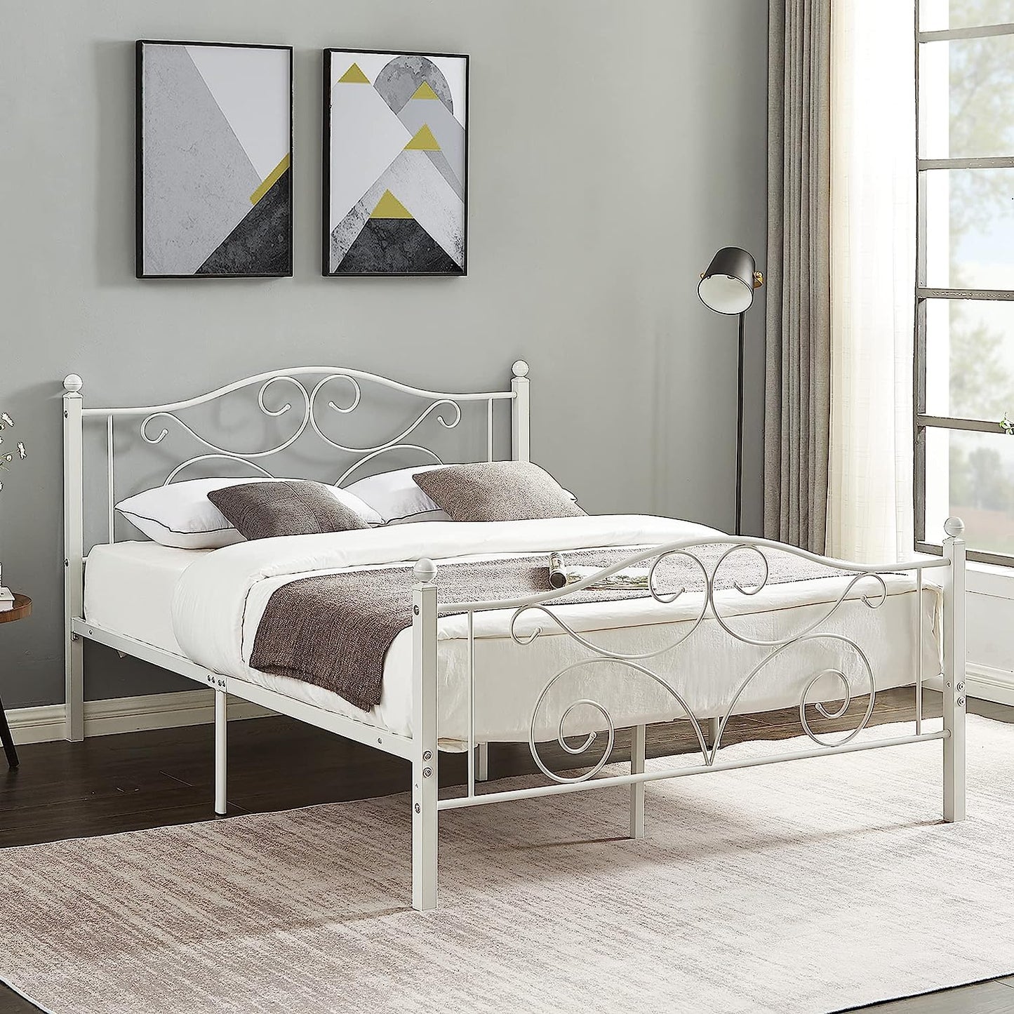VECELO Classic Metal Bed Frame Mattress Foundation
