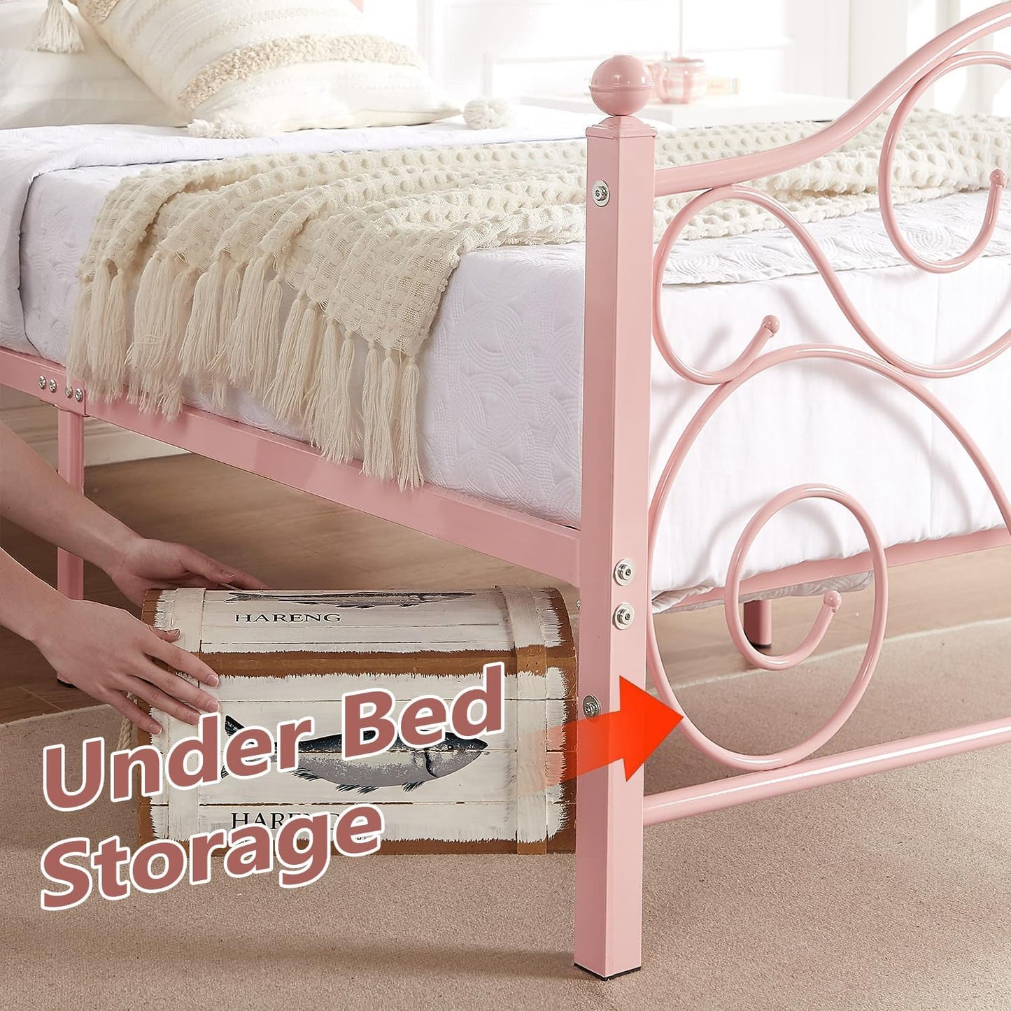 VECELO Classic Metal Bed Frame Mattress Foundation