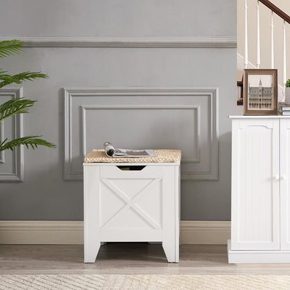 VECELO Modern Shoe Bench for Storage,Toy Chest Ottoman
