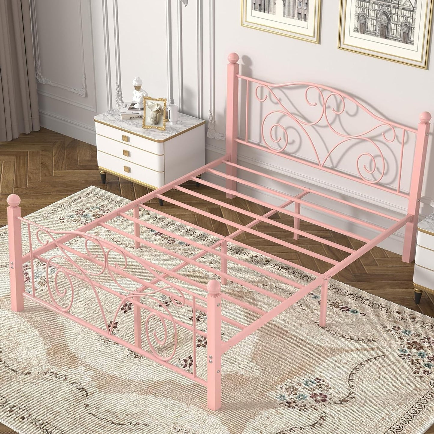 VECELO Classic Metal Bed Frame Mattress Foundation