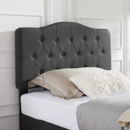 VECELO Classic Upholstered Platform Bed Frame with Diamond Stitched Cloth