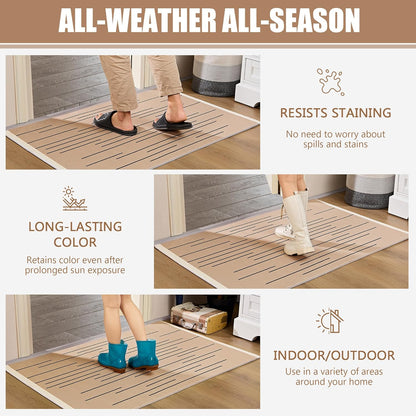 VECELO Front Door Mat Indoor Welcome Mat Outdoor, Absorbent Muddy Kitchen Rugs