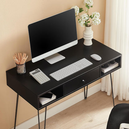 VECELO 39.3" Home Office Work Table with Drawers Computer Desk