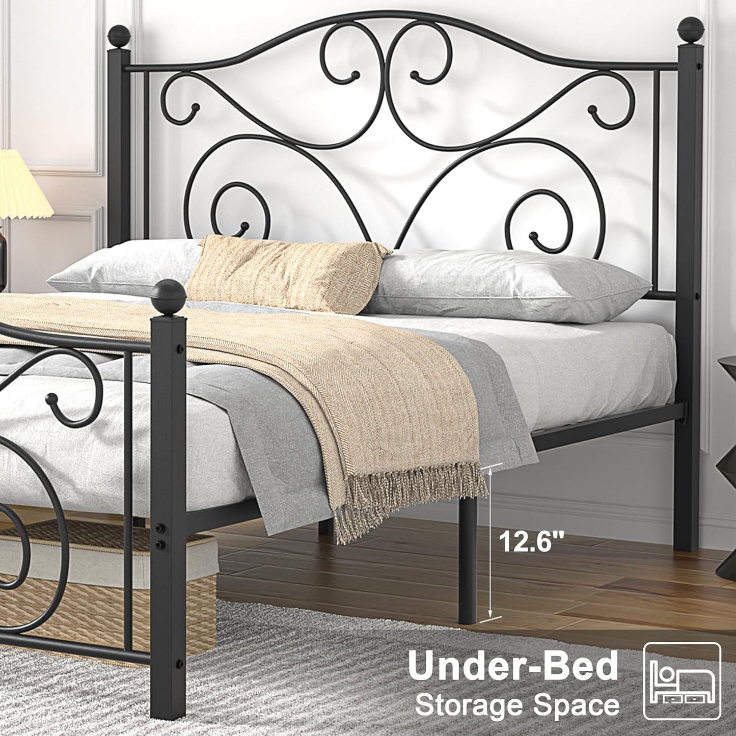 VECELO Classic Metal Bed Frame Mattress Foundation