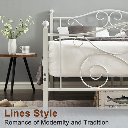 VECELO Classic Metal Bed Frame Mattress Foundation