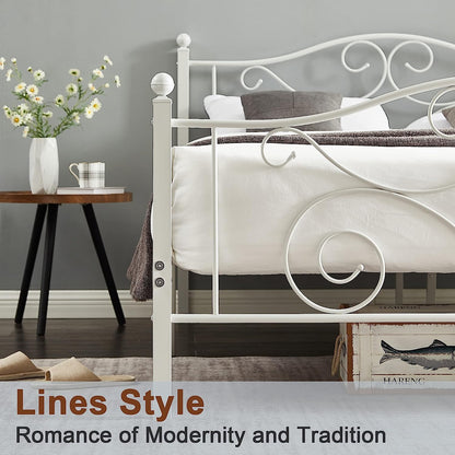 VECELO Classic Metal Bed Frame Mattress Foundation
