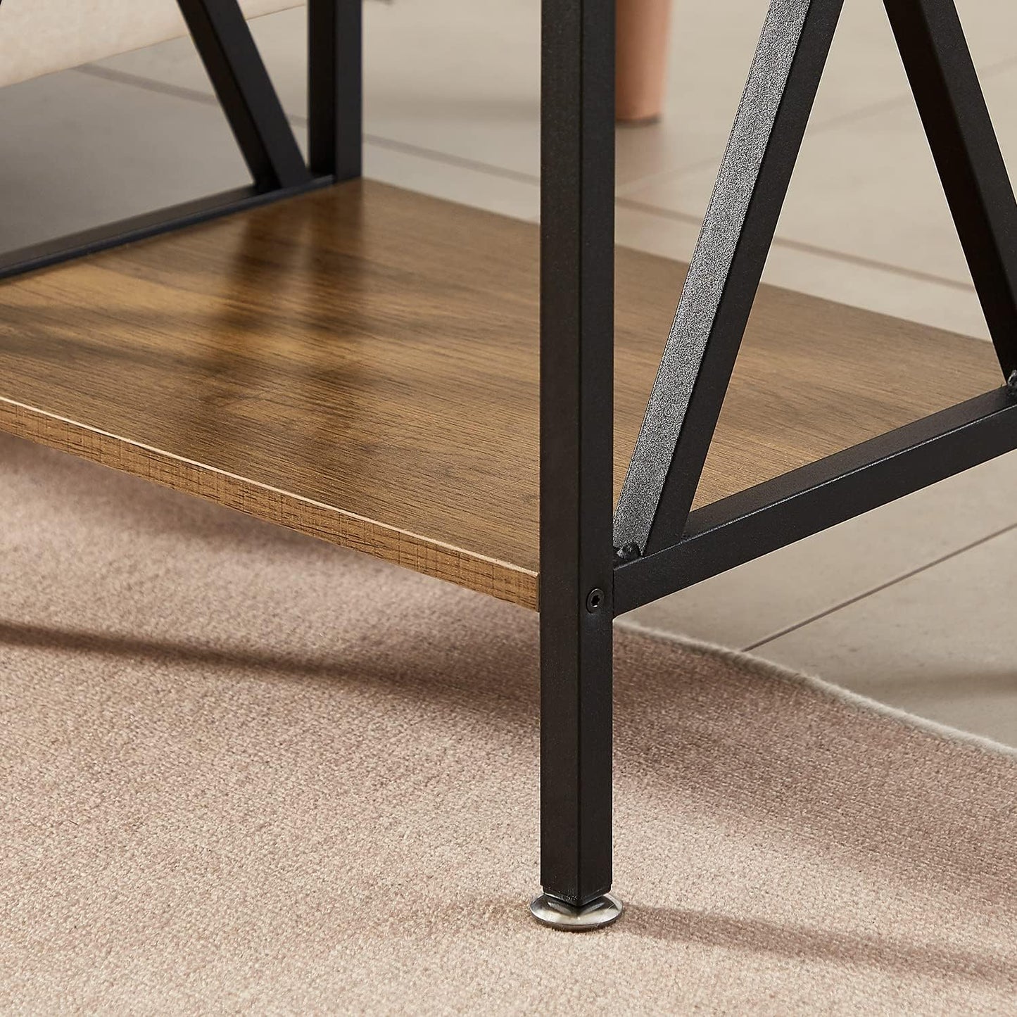 VECELO Versatile Nightstand X-Design End Side Table with Bin Drawer, 1 pack/2packs
