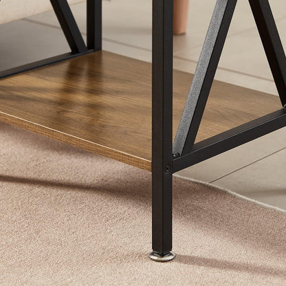VECELO Versatile Nightstand X-Design End Side Table with Bin Drawer, 1 pack/2packs