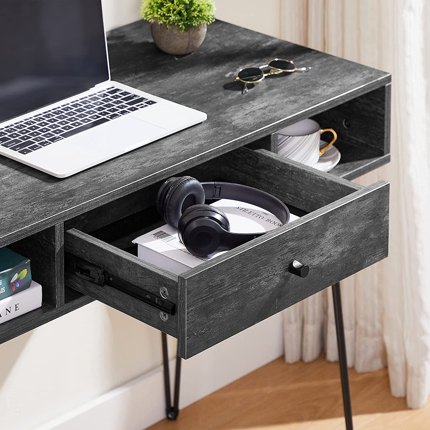 VECELO 39.3" Home Office Work Table with Drawers Computer Desk