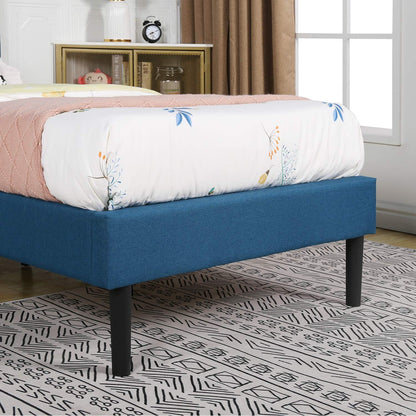 VECELO Premium Upholstered Platform Bed Diamond Stitched Panel Headboard