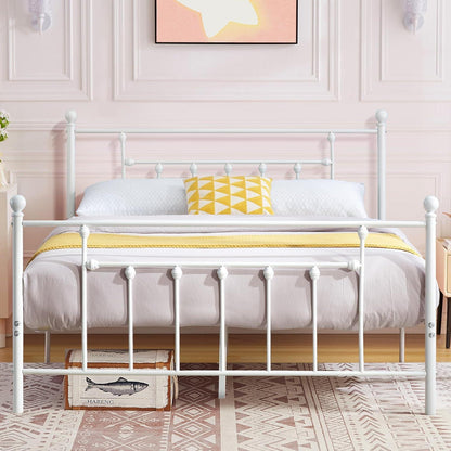 VECELO Modern Metal Platform Bed Frame Mattress Foundation with Headboard and Footboard
