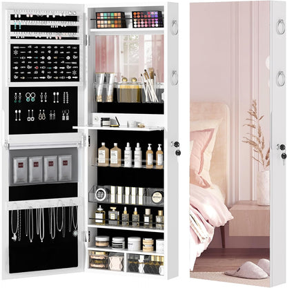 VECELO LED Spiegelschmuckschrank