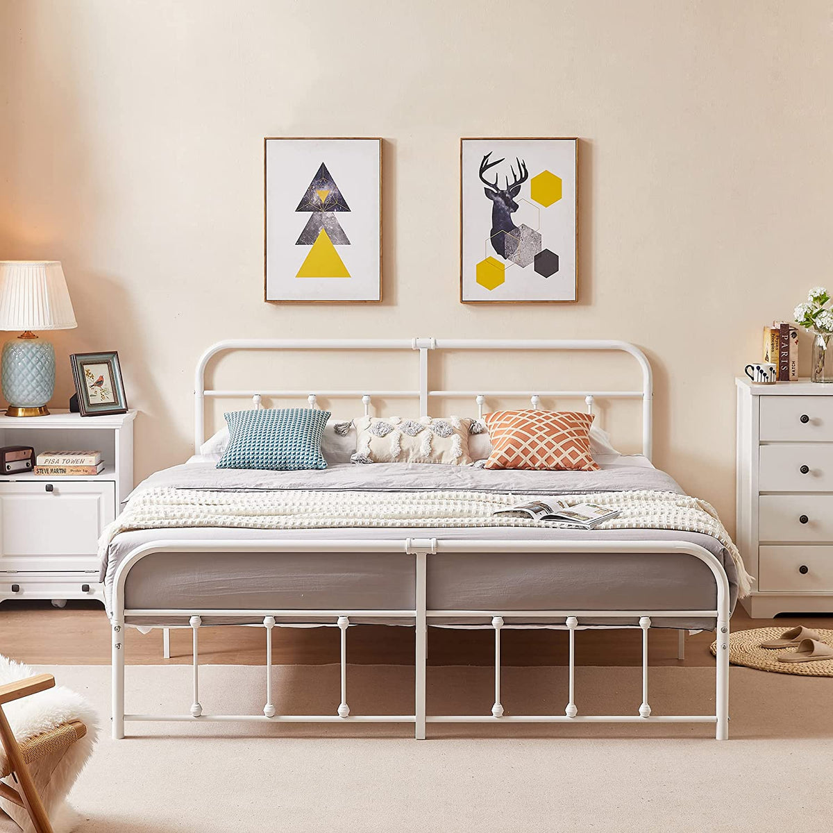 VECELO Metal Platform Bed Frame Mattress Foundation Modern&Simple Style