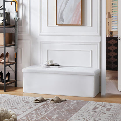 VECELO Storage Ottoman Bench End of Bed 43'' Footstool Footrest Stool Shoestool