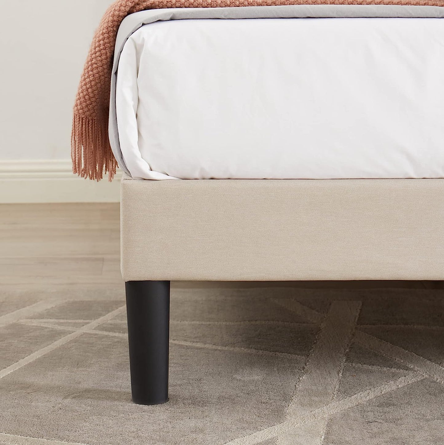 VECELO Premium Upholstered Platform Bed Diamond Stitched Panel Headboard