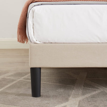 VECELO Premium Upholstered Platform Bed Diamond Stitched Panel Headboard