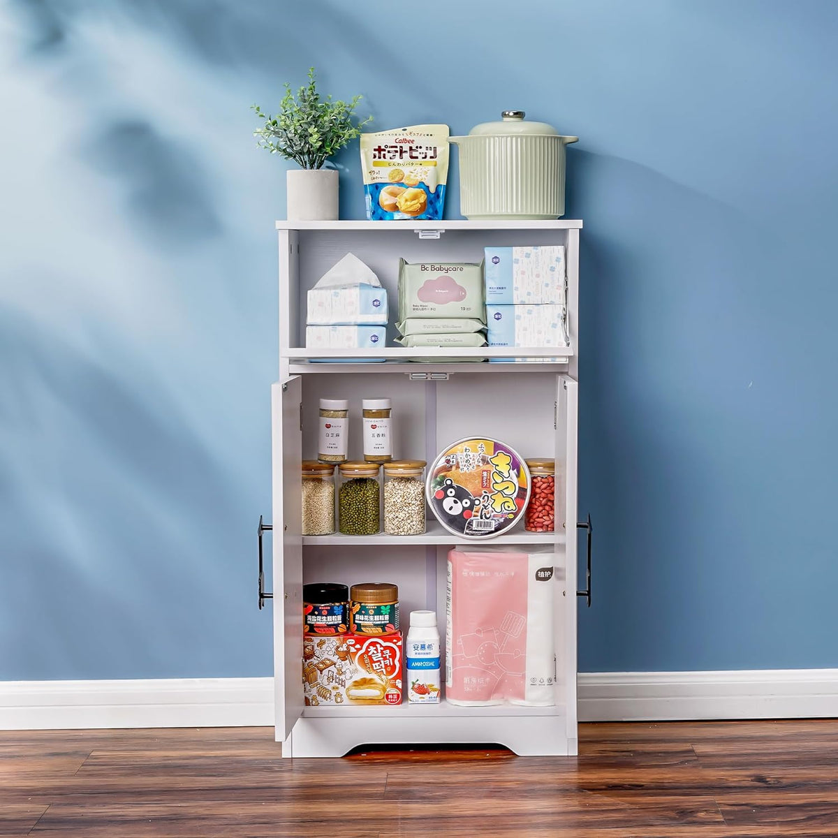 VECELO Mueble organizador de papel higiénico para baño, soporte para rollos y toallas de papel