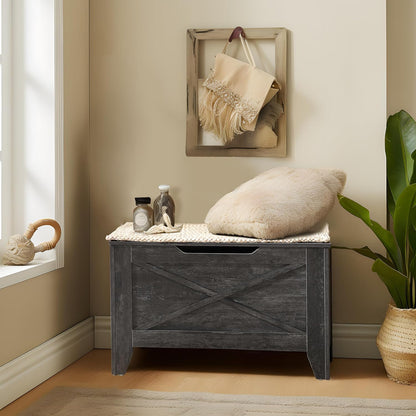 VECELO Modern Shoe Bench for Storage,Toy Chest Ottoman