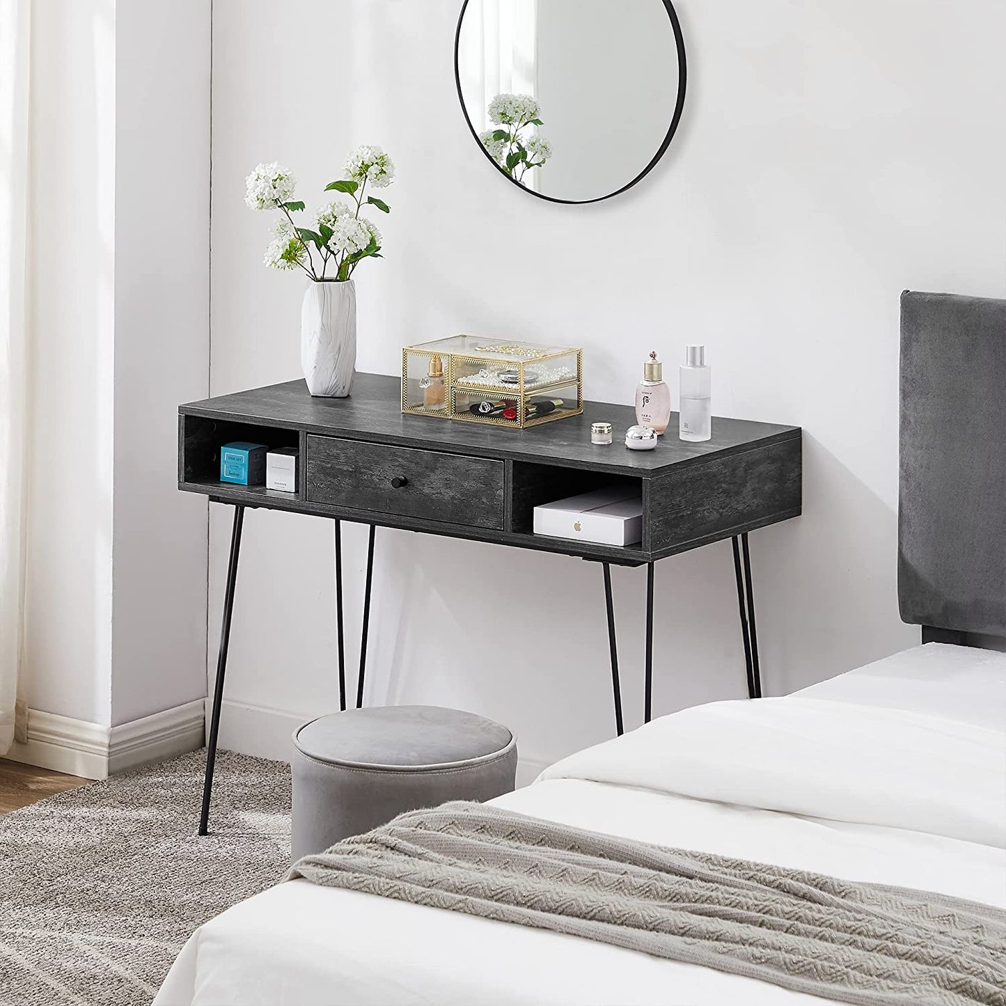 VECELO 39.3" Home Office Work Table with Drawers Computer Desk
