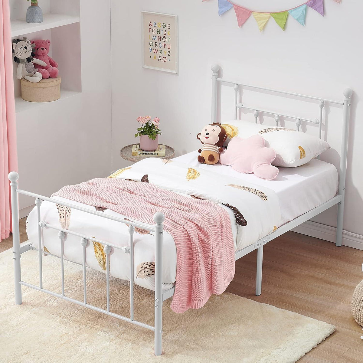 VECELO Modern Metal Platform Bed Frame Mattress Foundation with Headboard and Footboard