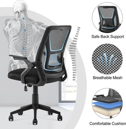 VECELO Mid-Back Swivel Ergonomic Office Chair