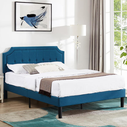 VECELO Premium Upholstered Platform Bed Diamond Stitched Panel Headboard