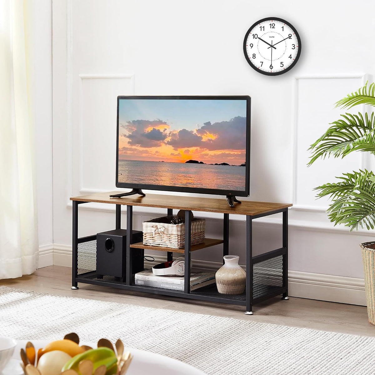 VECELO TV Stand/Entertainment Center/Media Console Table with Storage