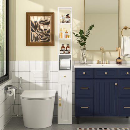 VECELO Tall Bathroom Cabinet with Adjustable Shelves