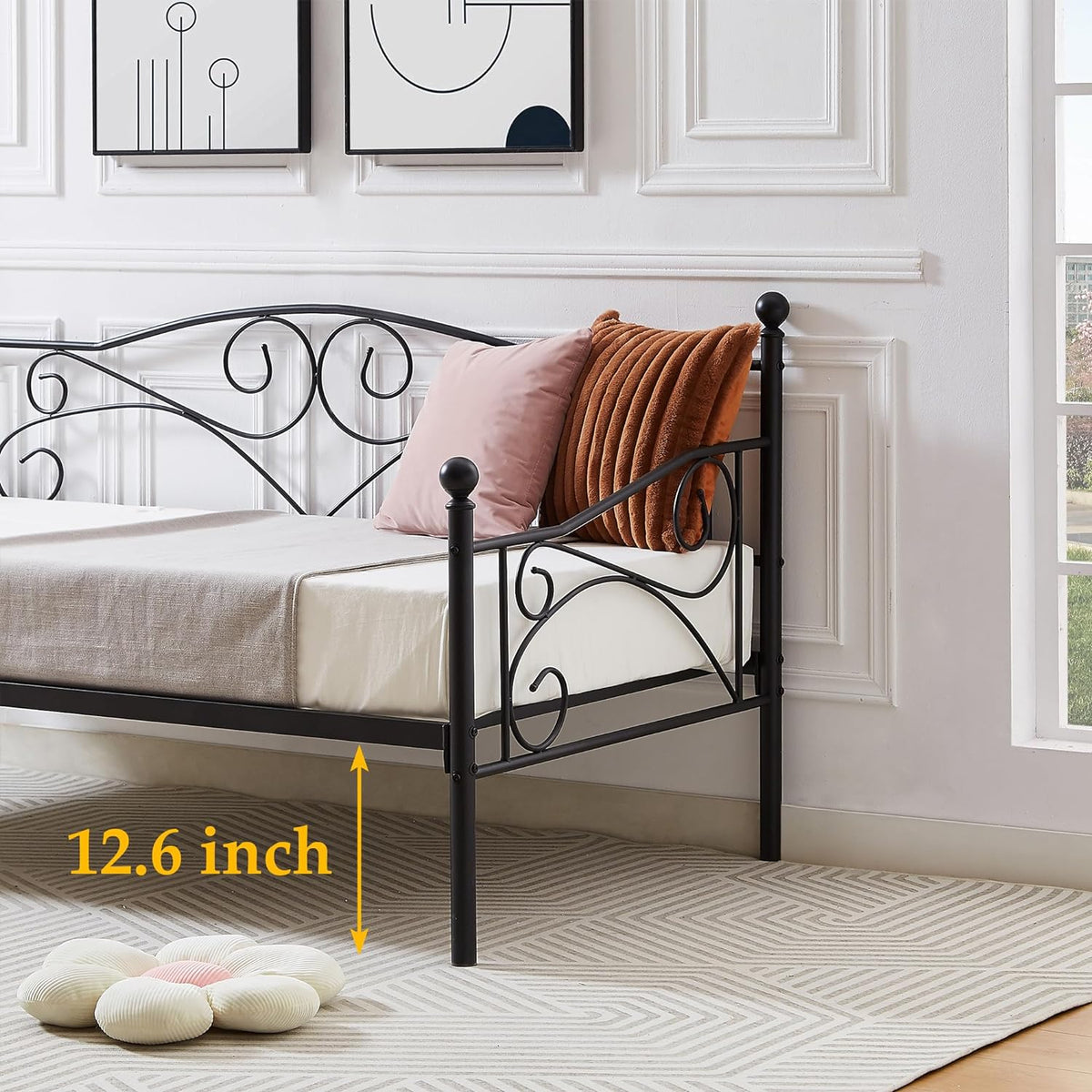 VECELO Premium Daybed Metal Bed Frame Twin Size