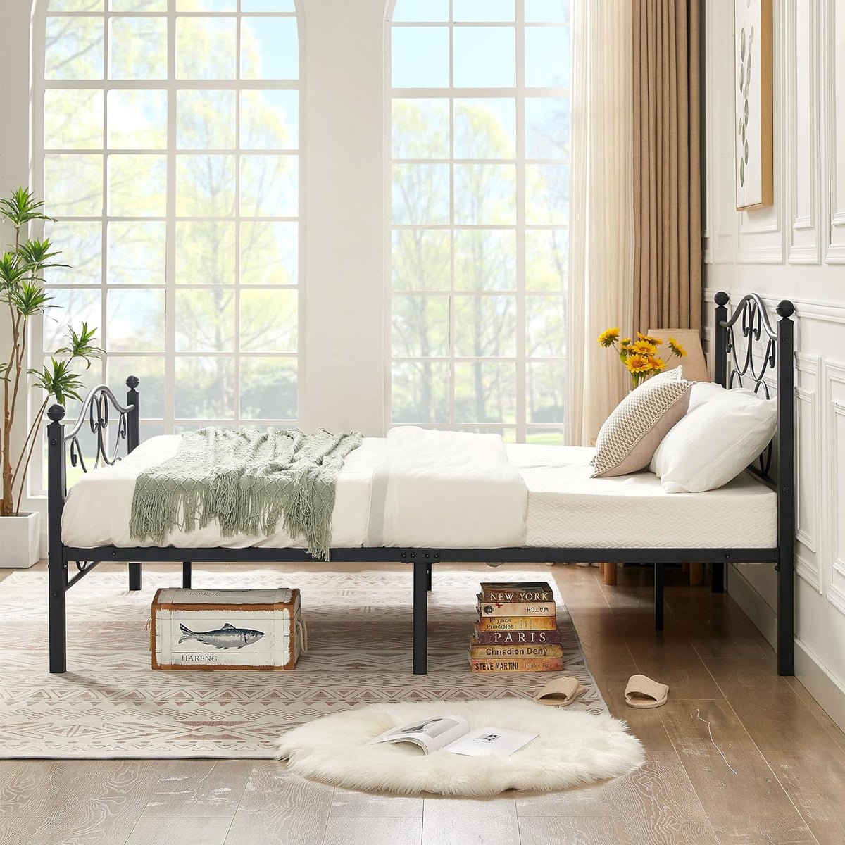 VECELO Classic Metal Bed Frame Mattress Foundation