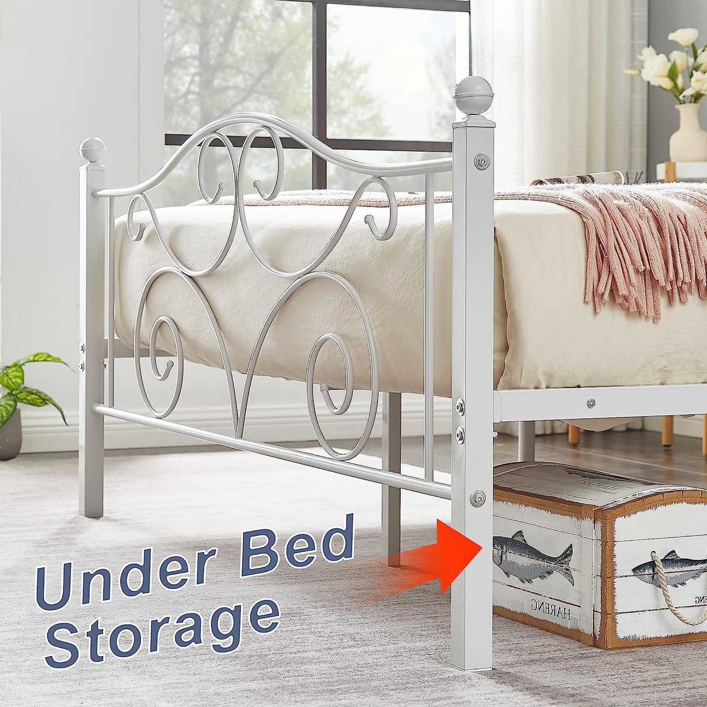 VECELO Classic Metal Bed Frame Mattress Foundation