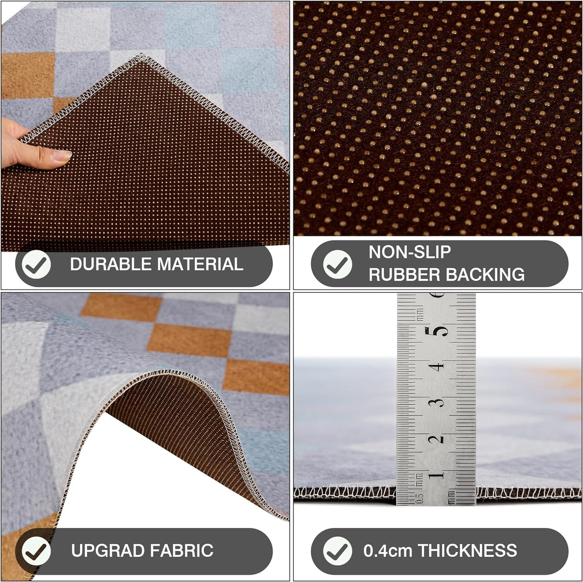 VECELO Outdoor Front Door Mat Outside Entrance, Low-Profile Welcome Mat