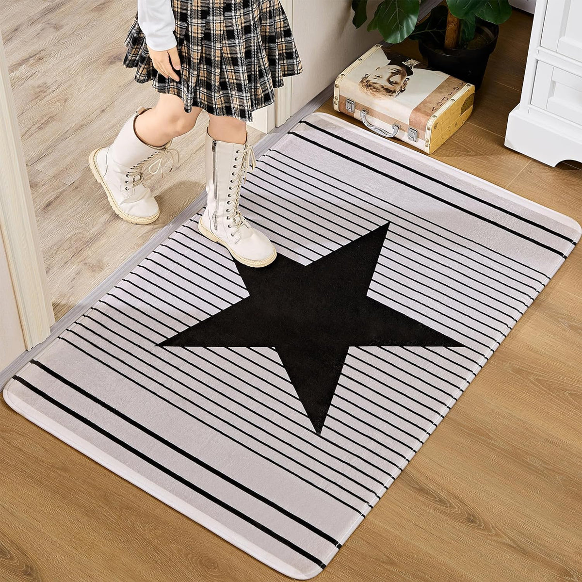 VECELO Front Door Mat Indoor Welcome Mat Outdoor, Absorbent Muddy Kitchen Rugs