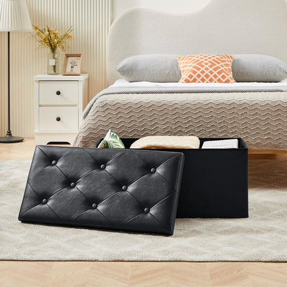 VECELO Storage Ottoman Bench End of Bed 43'' Footstool Footrest Stool Shoestool